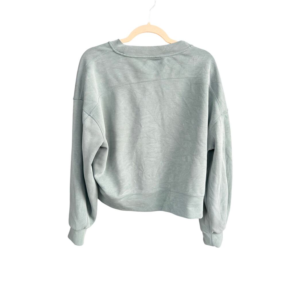 Lululemon Softstreme Perfectly Oversized Cropped Crew, CRATER BLUE Green 8 - Picture 3 of 5